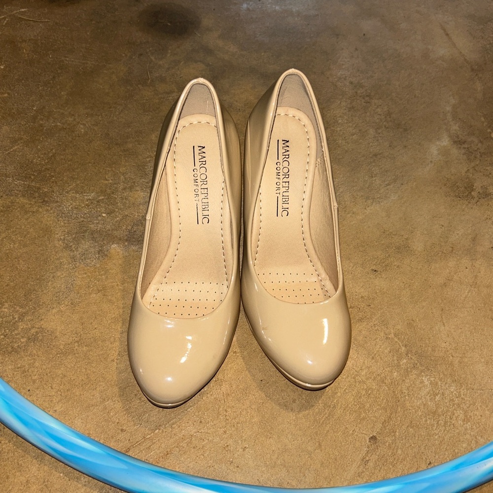 Marc Fisher Nude Patent Leather Heels